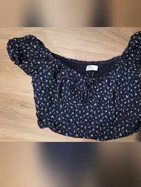 Hollister Navy Crop Top